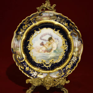 法國賽佛爾皇室訂製天使戲水瓷盤