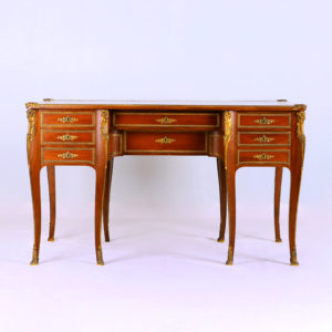 法國拿破崙三世帝國主義( Empire style ) 鎏金皮面書桌