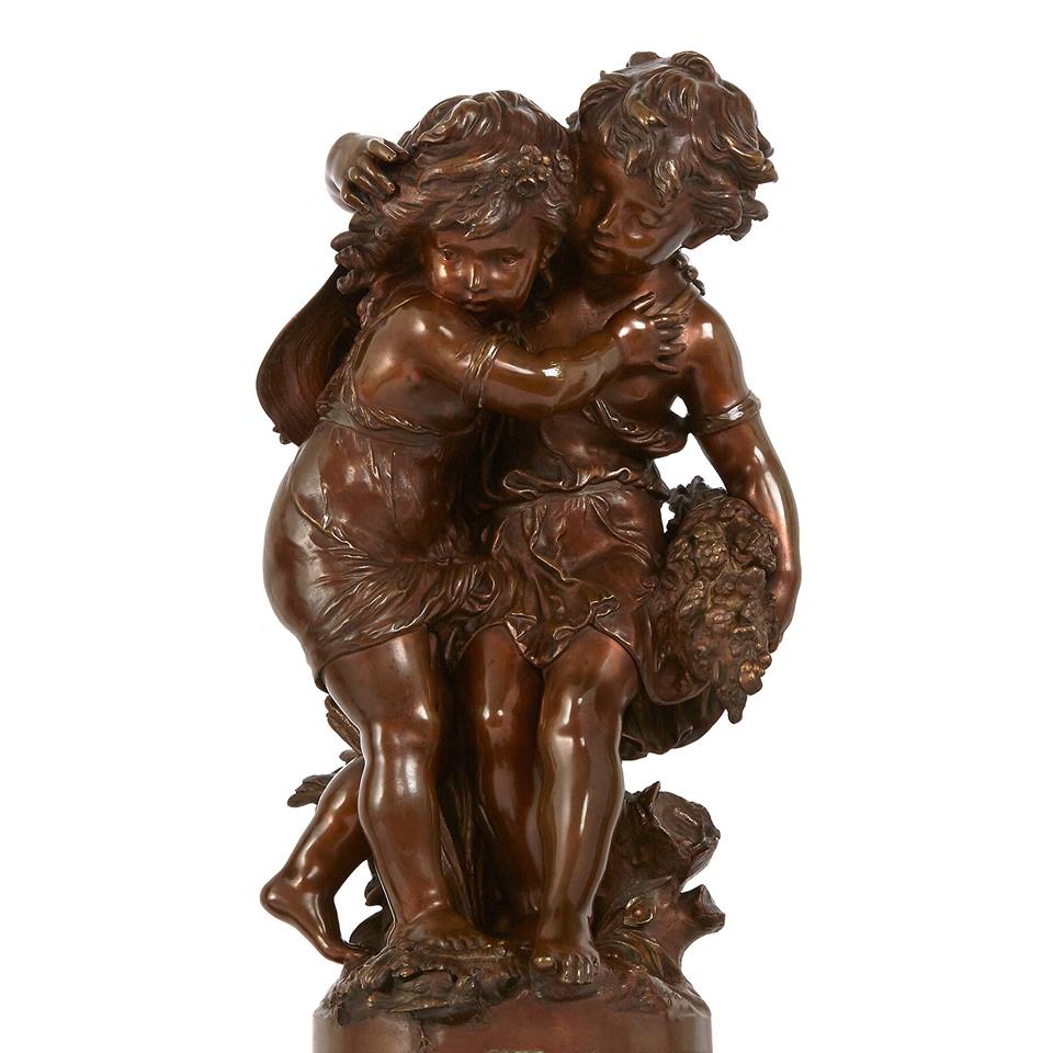 法國Auguste Moreau雕塑作品-形影不離的友誼:圖片 2
