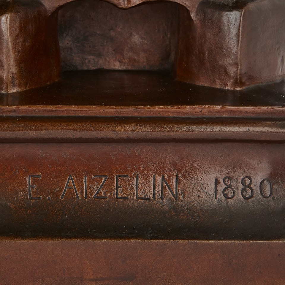 法國Eugène Antoine Aizelin雕塑作品-MIGNON青春洋溢的少女:圖片 5