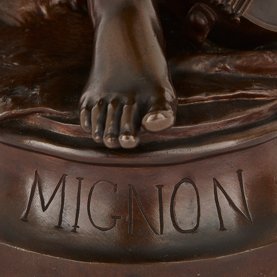 法國Eugène Antoine Aizelin雕塑作品-MIGNON青春洋溢的少女:圖片 4