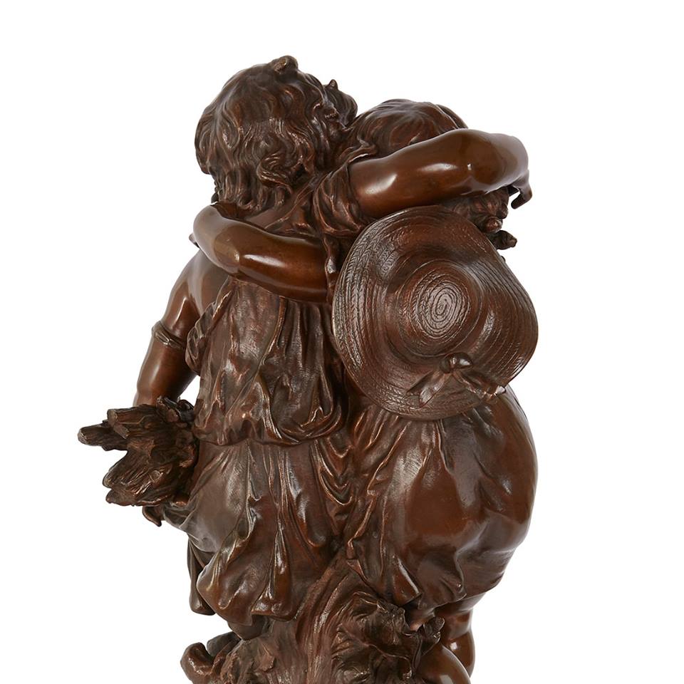 法國Auguste Moreau雕塑作品-形影不離的友誼:圖片 6