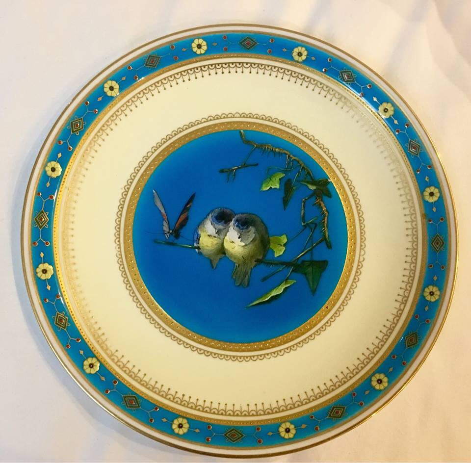 英國Minton名頓手繪琺瑯瓷盤