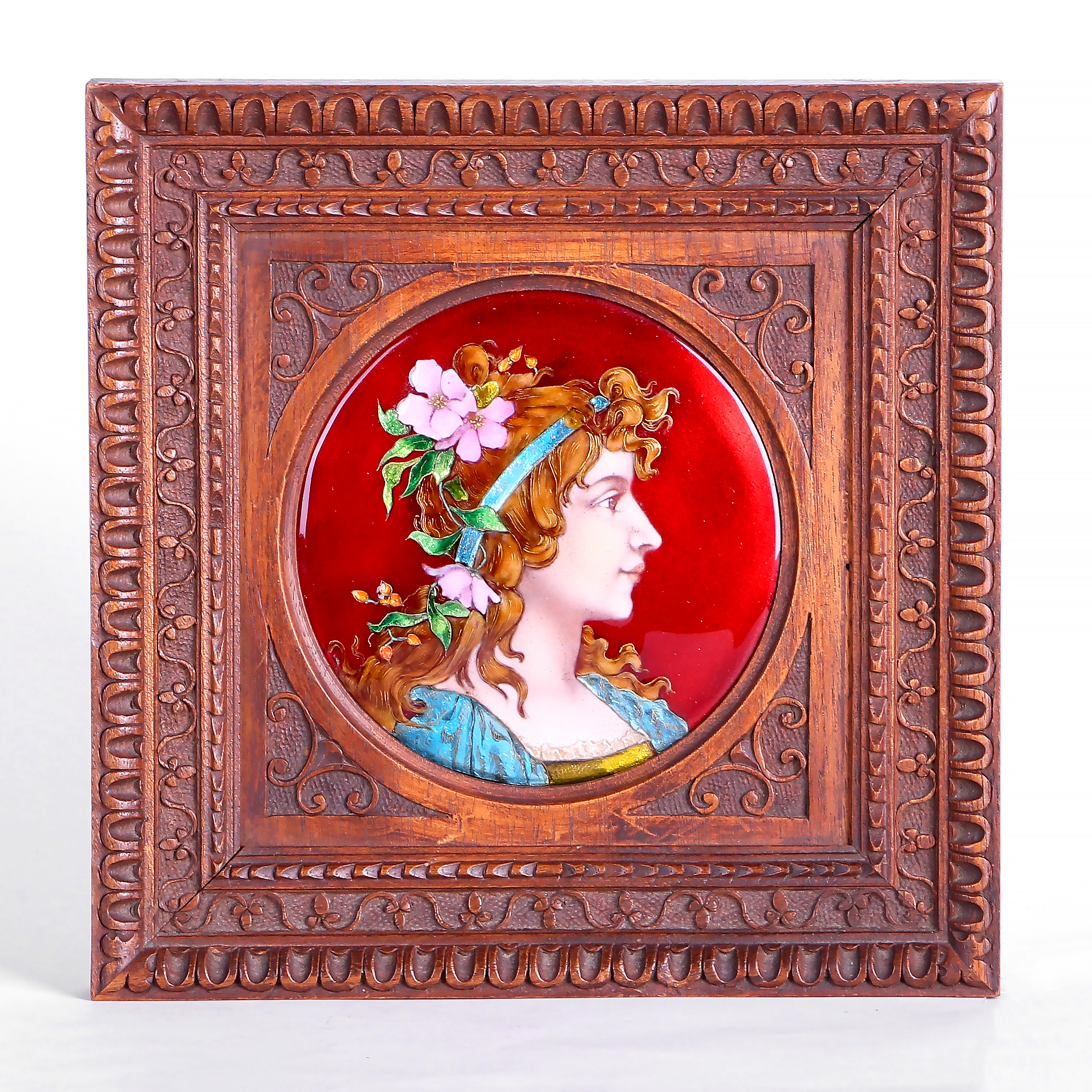 法國琺瑯手繪仕女肖像畫