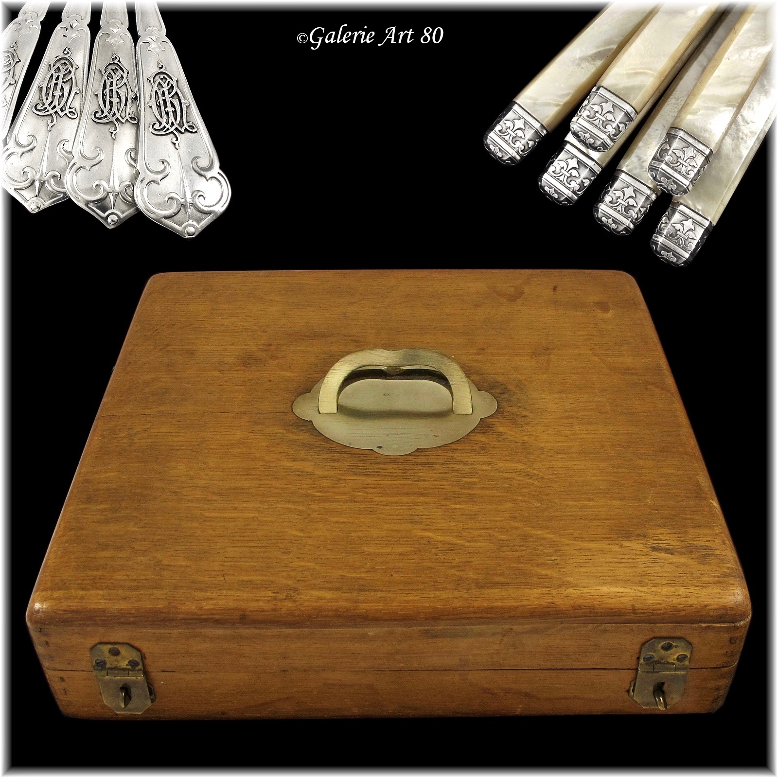 法國Henri Soufflot古董手工純銀餐具36件組(6人份):圖片 2