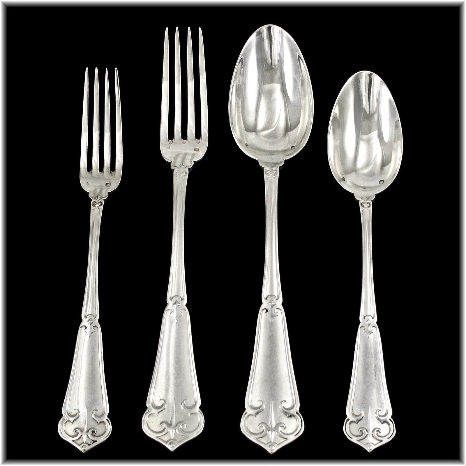 法國Henri Soufflot古董手工純銀餐具36件組(6人份):圖片 8