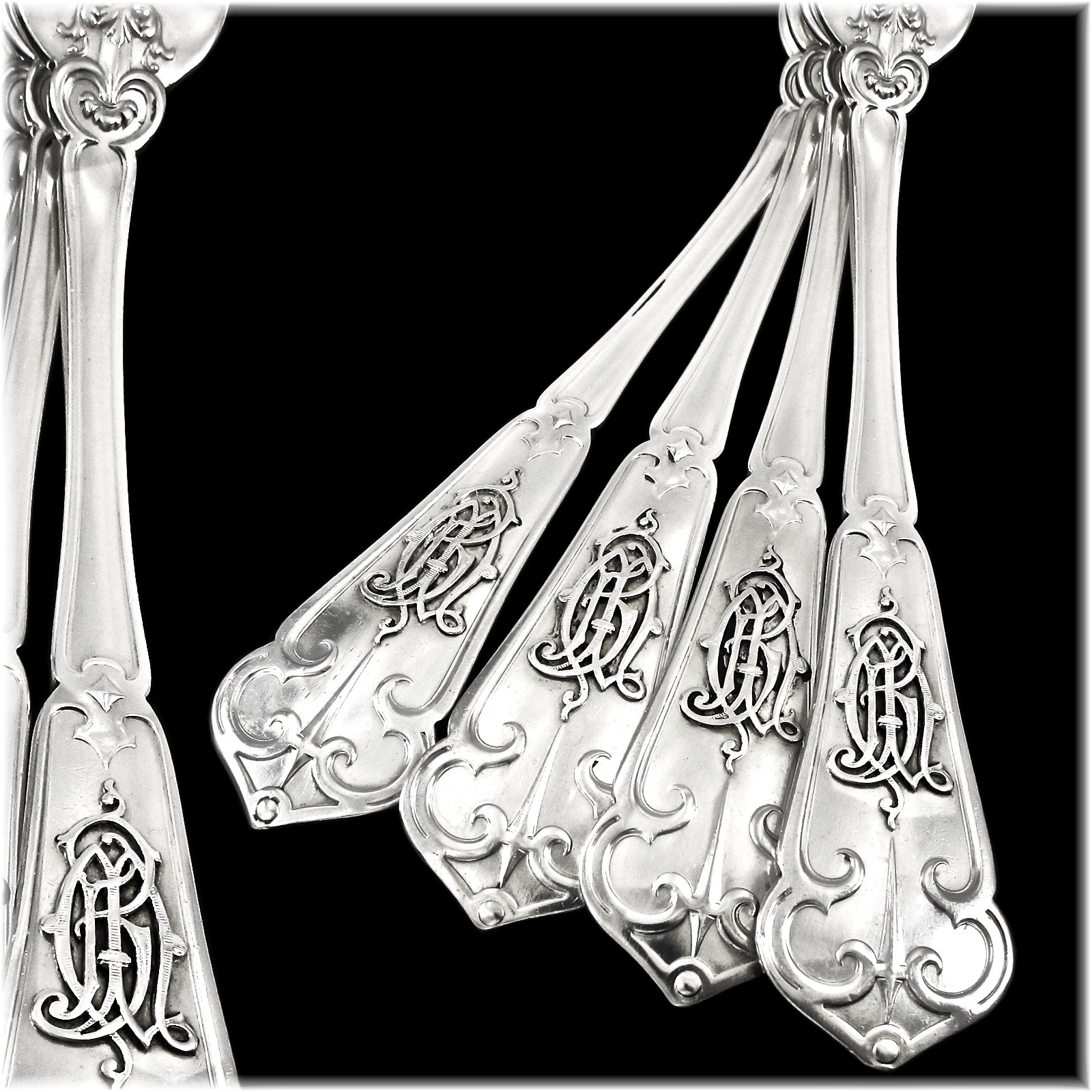 法國Henri Soufflot古董手工純銀餐具36件組(6人份):圖片 7