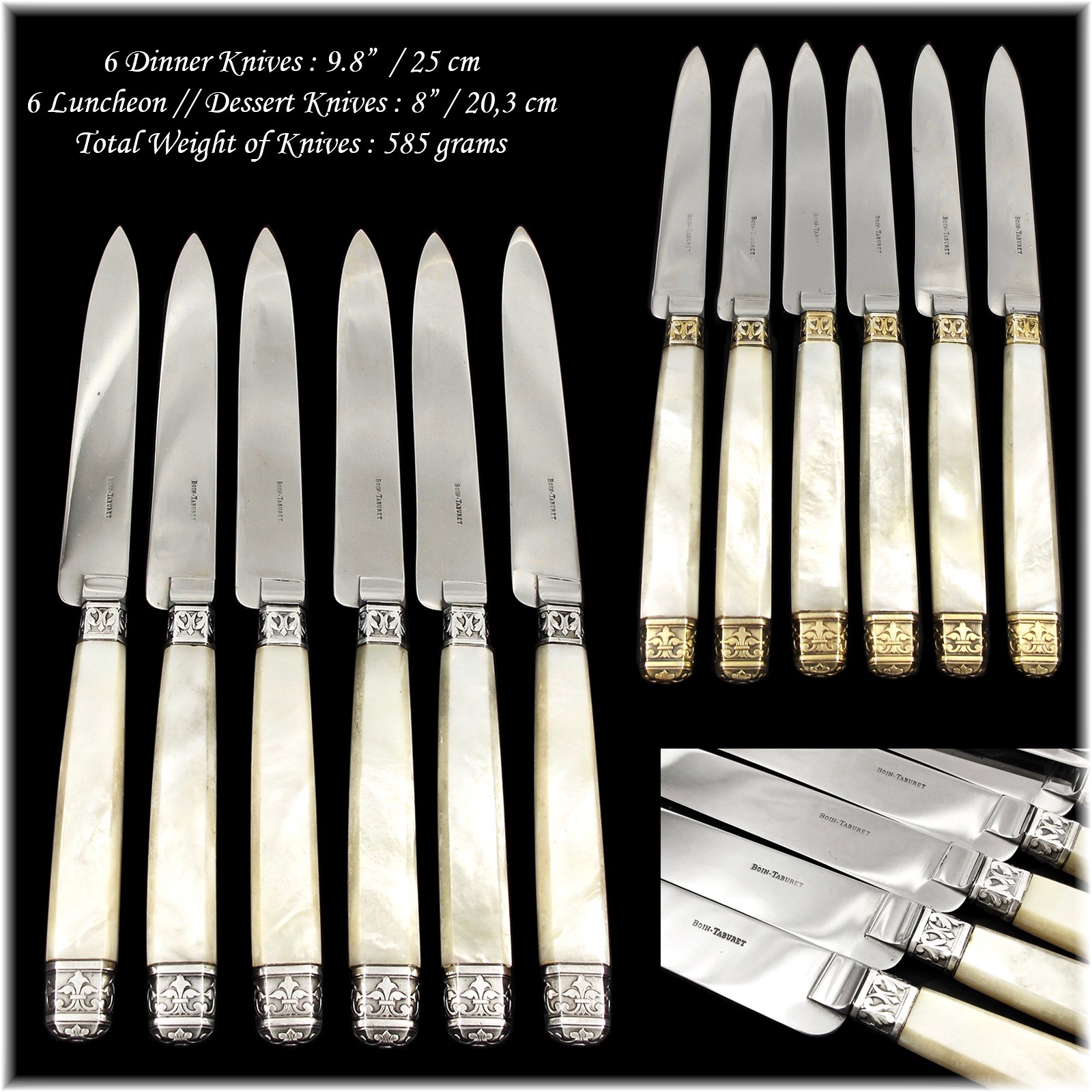 法國Henri Soufflot古董手工純銀餐具36件組(6人份):圖片 5