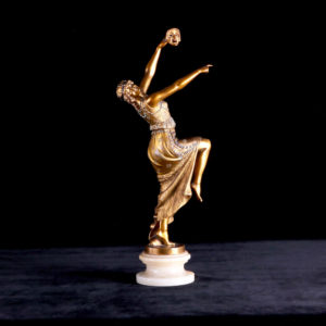 法國Joe Descomps雕塑作品-Danseuse orientale au masque 面具舞者