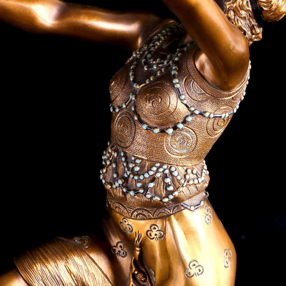 法國Joe Descomps雕塑作品-Danseuse orientale au masque 面具舞者:圖片 6