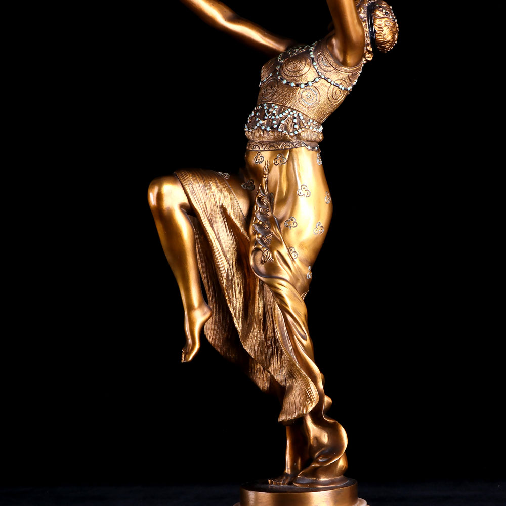 法國Joe Descomps雕塑作品-Danseuse orientale au masque 面具舞者:圖片 5