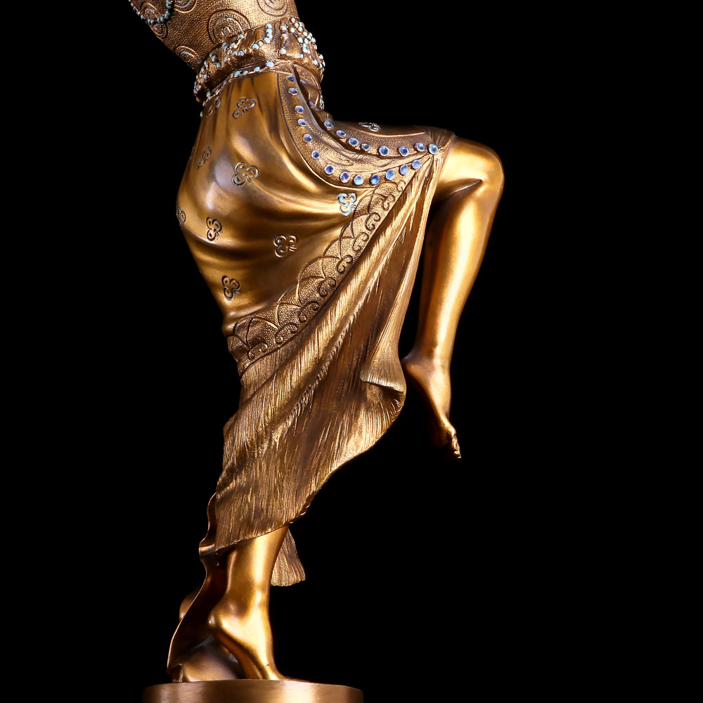 法國Joe Descomps雕塑作品-Danseuse orientale au masque 面具舞者:圖片 7