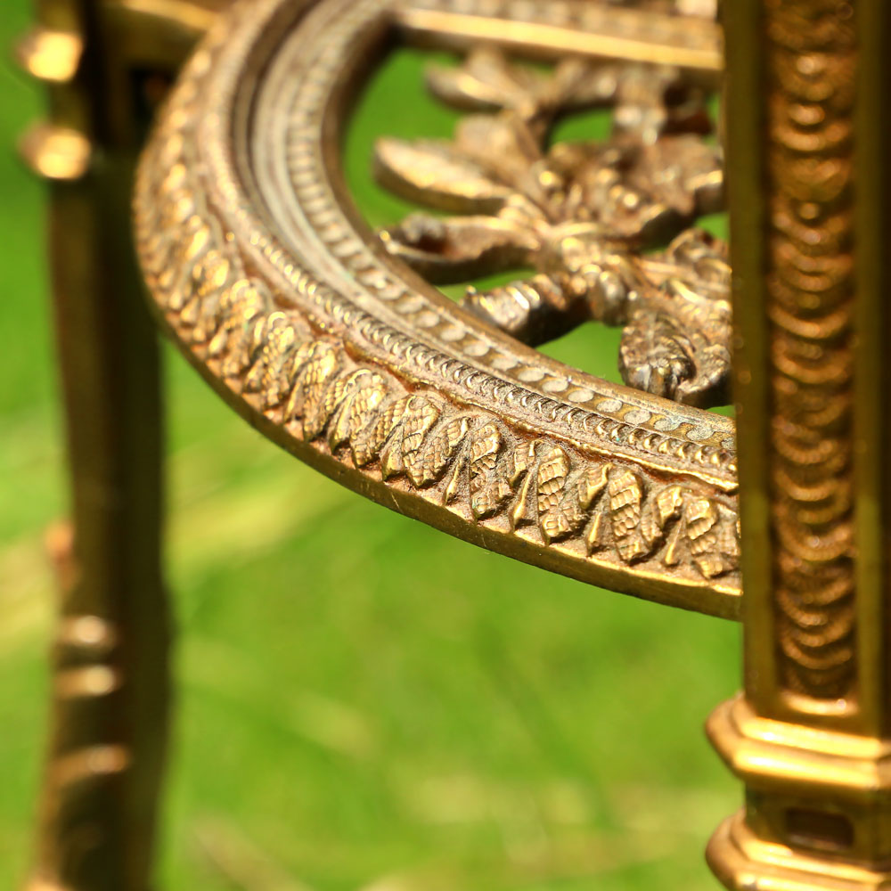 貴族訂製路易十五風格大理石葉型全銅鏤空邊桌(一對):圖片 7