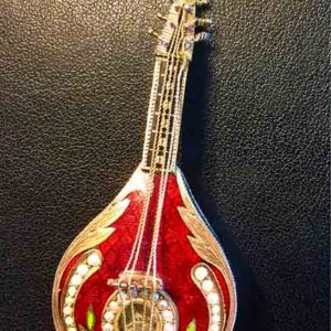 曼陀鈴外形18K金琺瑯懷錶