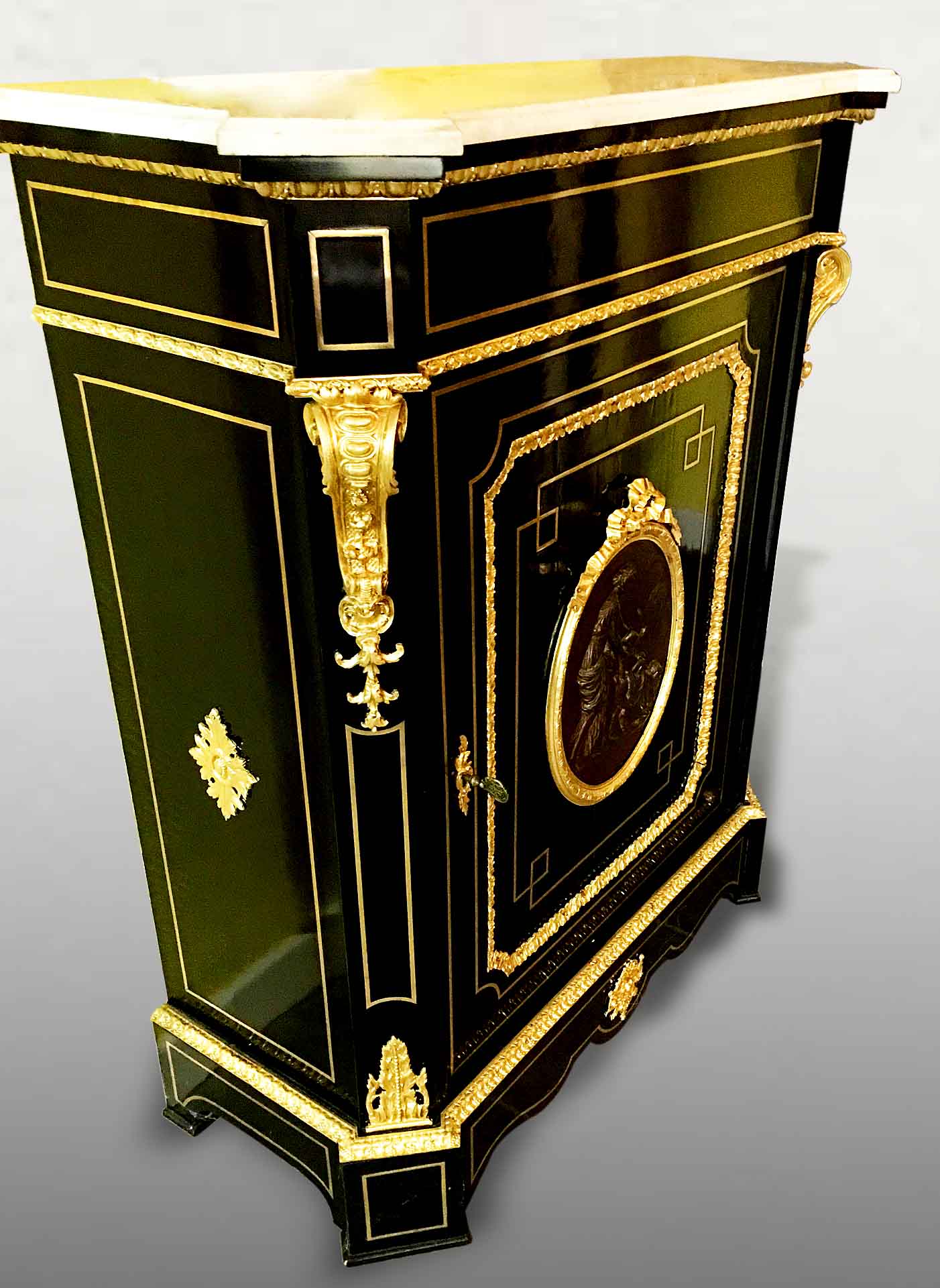 鎏金銅雕浮雕玄關櫃:圖片 2