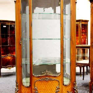 法國路易十五風格貴族訂製桃花心木鎏金展示櫃