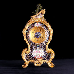 法國鎏金琺瑯天使座鐘