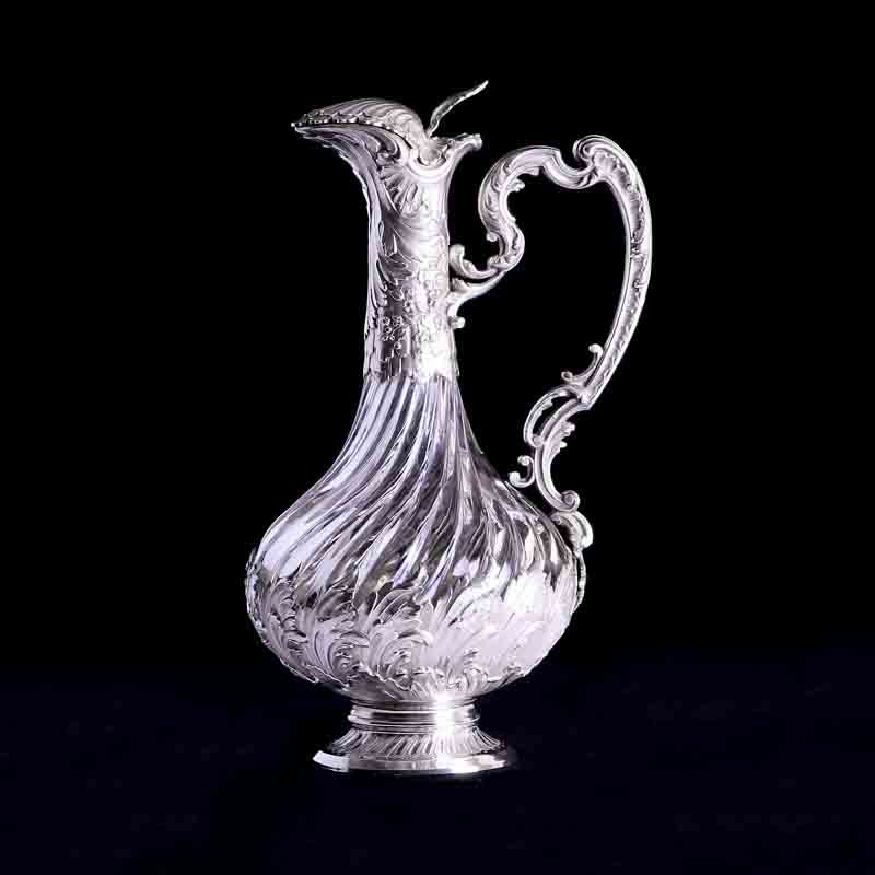 法國950純銀手工雕刻洛可可風格酒器