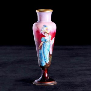 法國利摩日Limoges全琺瑯手繪花器