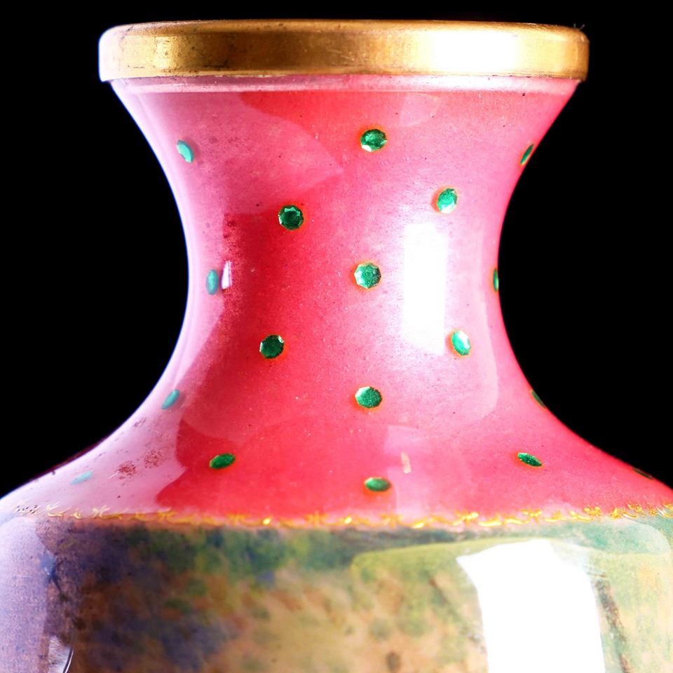 法國利摩日Limoges全琺瑯手繪花器:圖片 2