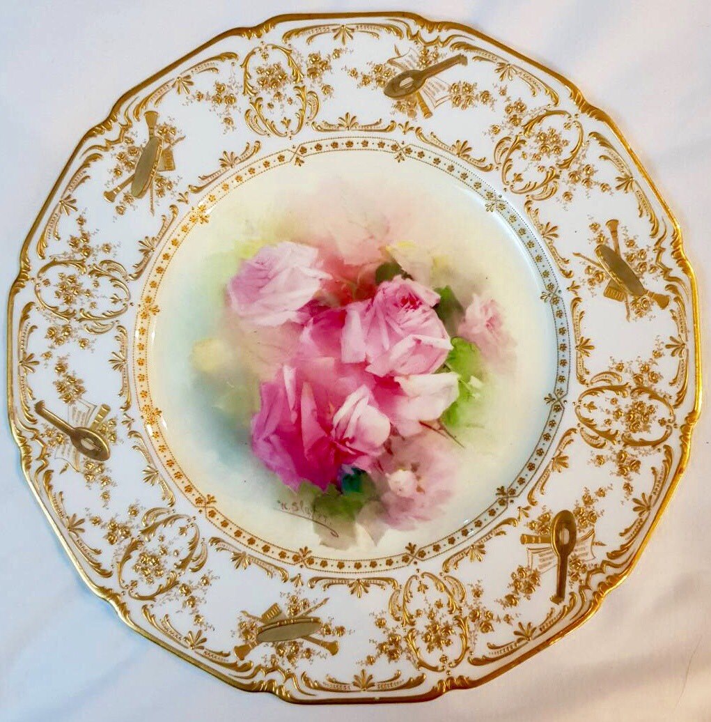 Doulton玫瑰手繪瓷盤3