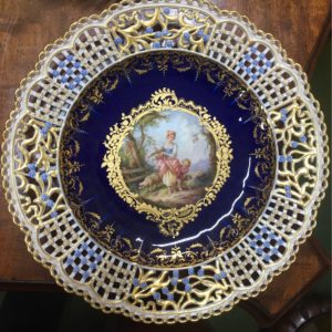 Meissen全手繪鏤空盤(共二片)