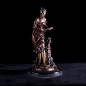 法國Bouret彈著魯特琴的少女