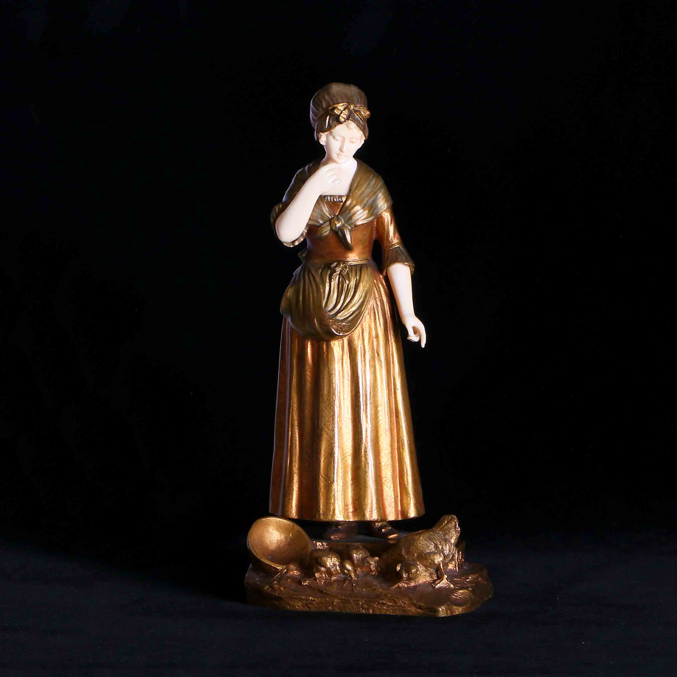 法國鄉村野趣象牙銅雕