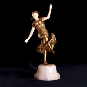 俏麗舞者象牙銅雕