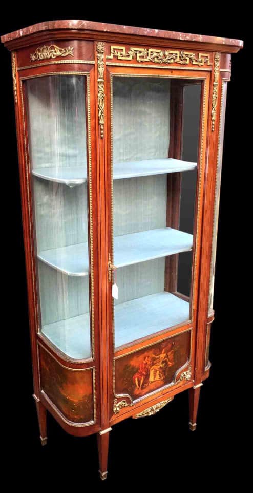 路易十六風格布雪畫風Vernis Martin鎏金單門展示櫃