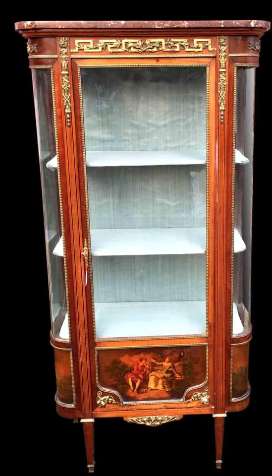 路易十六風格布雪畫風Vernis Martin鎏金單門展示櫃:圖片 2