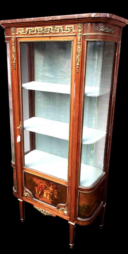 路易十六風格布雪畫風Vernis Martin鎏金單門展示櫃:圖片 3