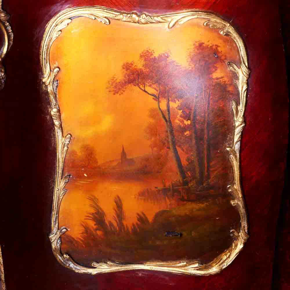 法國路易十五華鐸畫風Vernis Martin鎏金雙門展示櫃:圖片 7