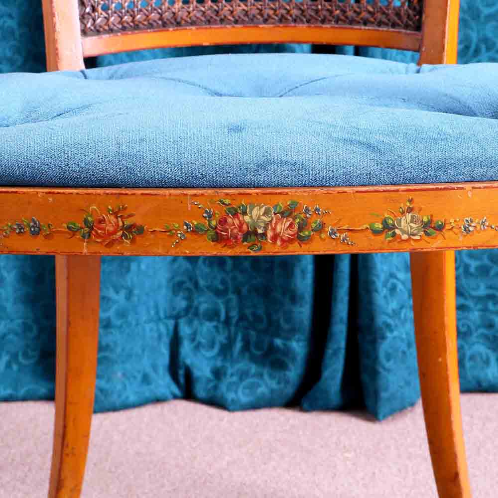 英國緞木手繪仕女絨布扶手椅:圖片 5