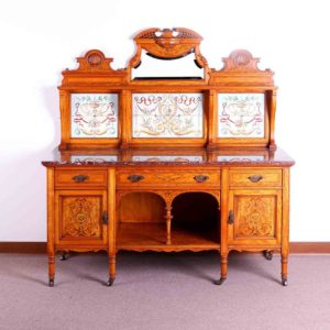 英國維多利亞時期Minton磁磚手工鑲崁化妝台