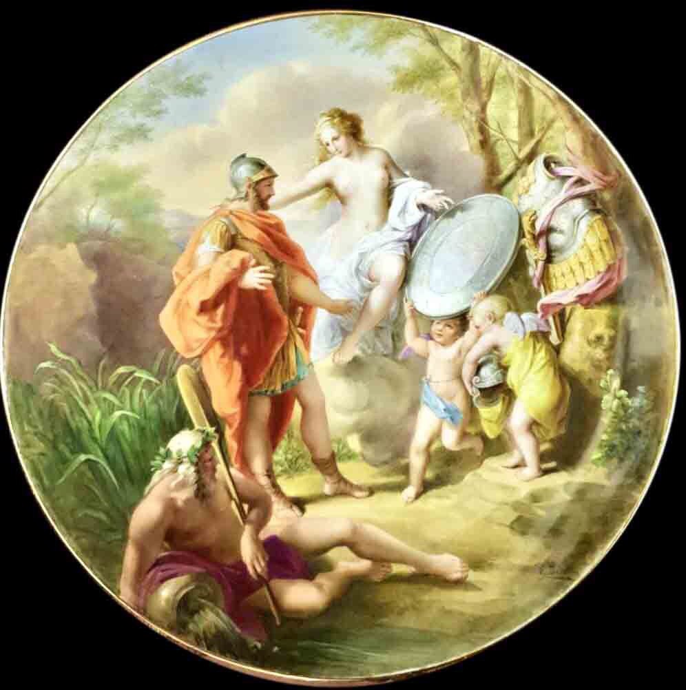 皇家維也納風格手繪神話盤對盤