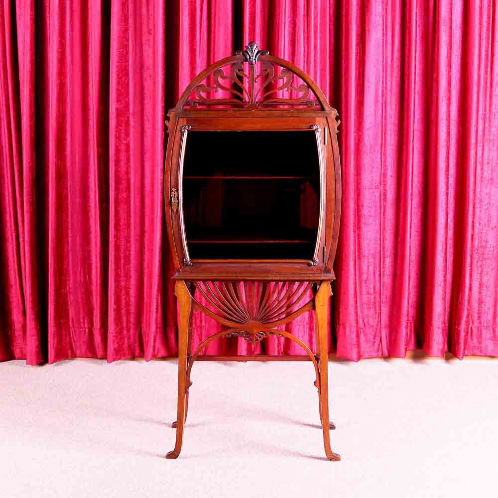 英國桃花心木手工雕刻蛋型展示櫃