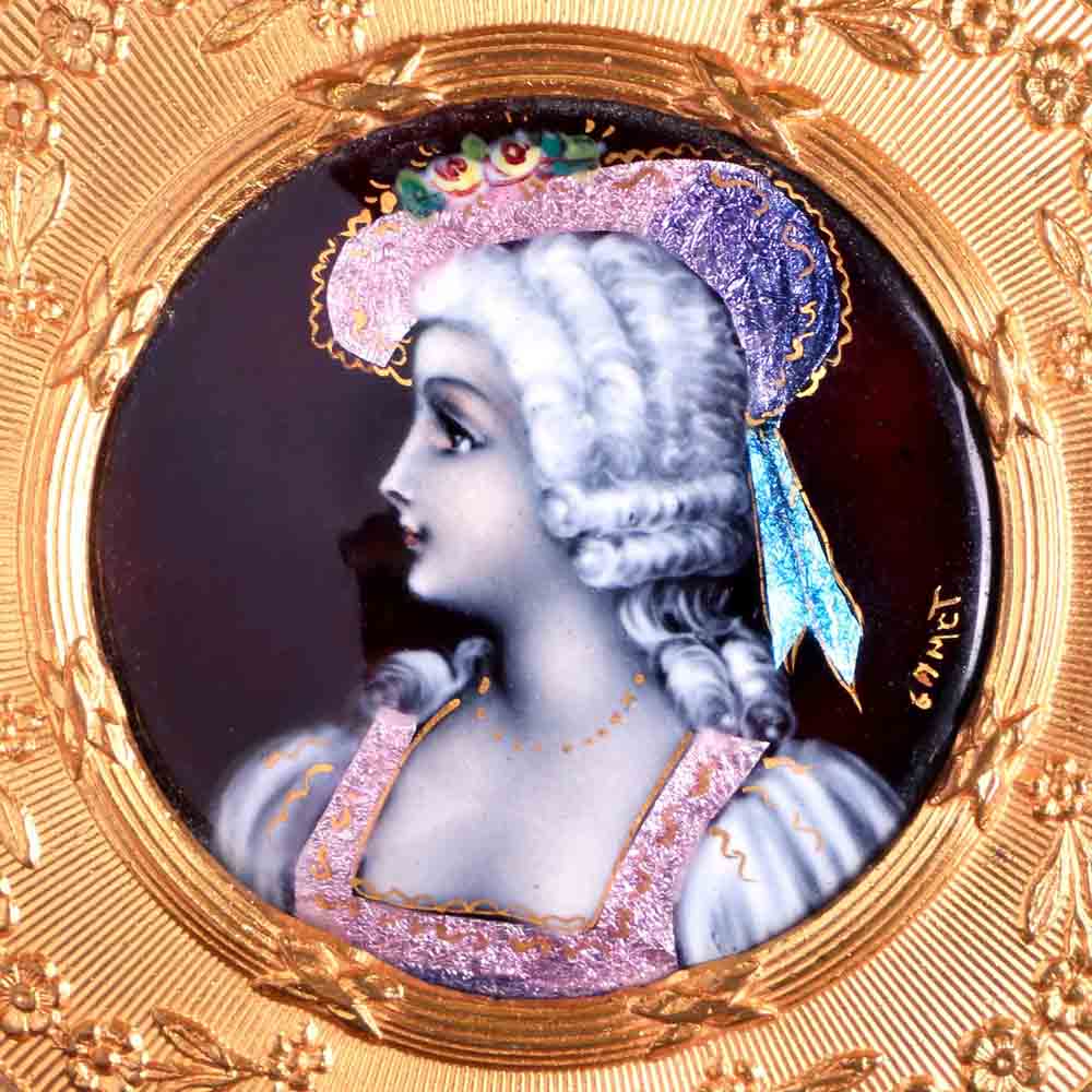 法國利摩日琺瑯鎏金粉盒:圖片 5