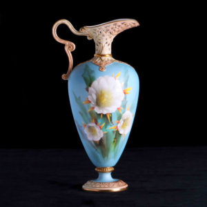 皇家伍斯特(Grainger & Co.)手繪鏤空瓶狀花器