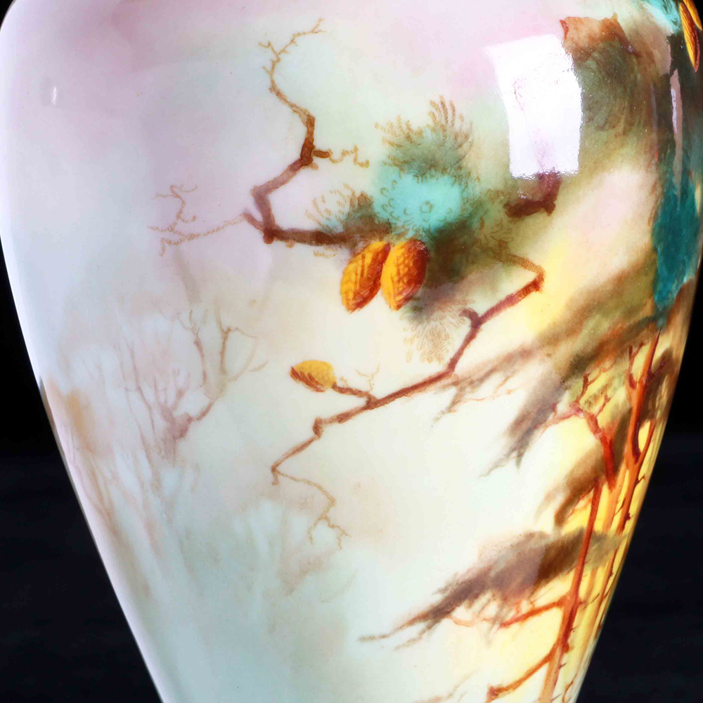 皇家伍斯特全手繪孔雀花器:圖片 5