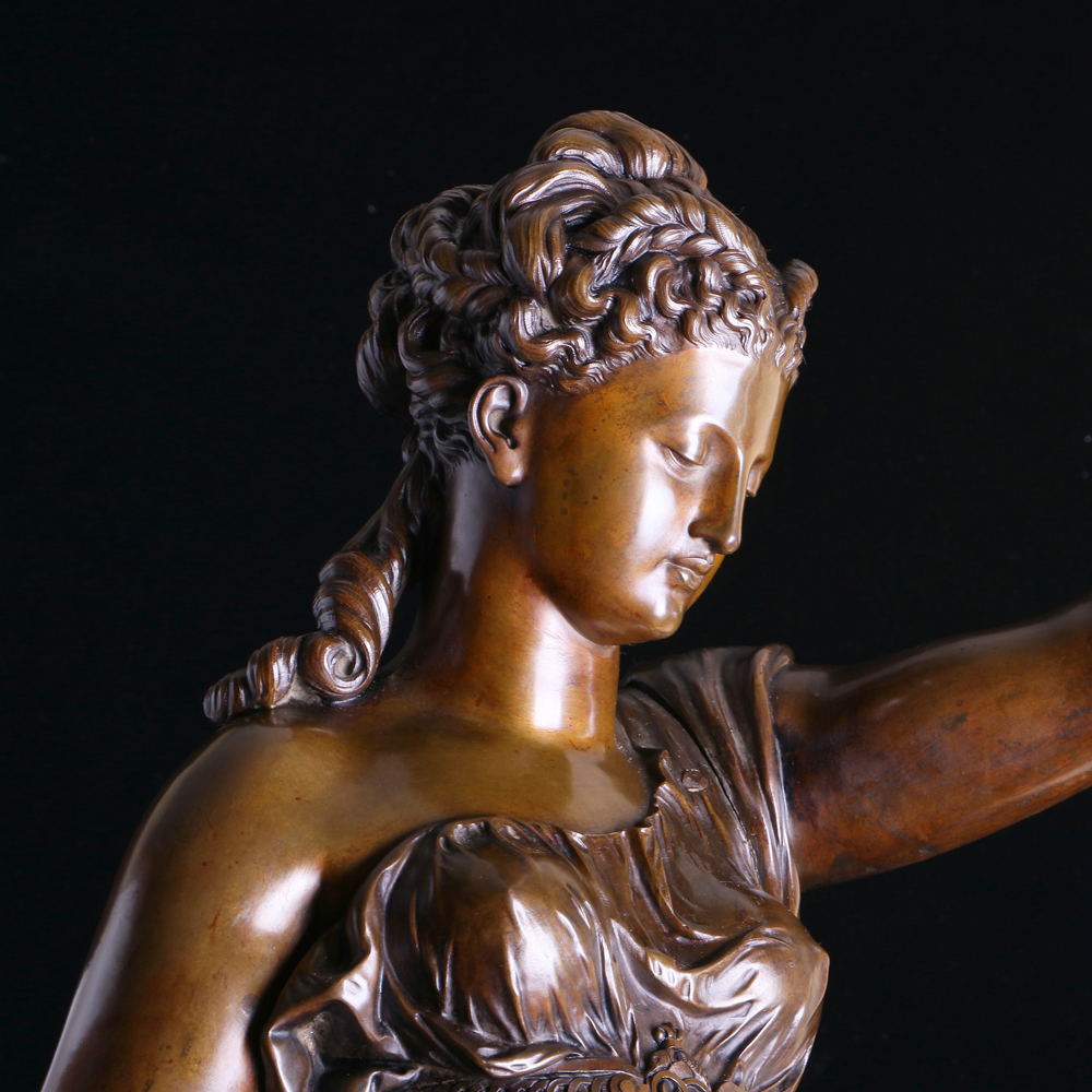 法國名雕塑家Mathurin Moreau女神銅雕立燈- ANNSONS 安森國際歐洲古董