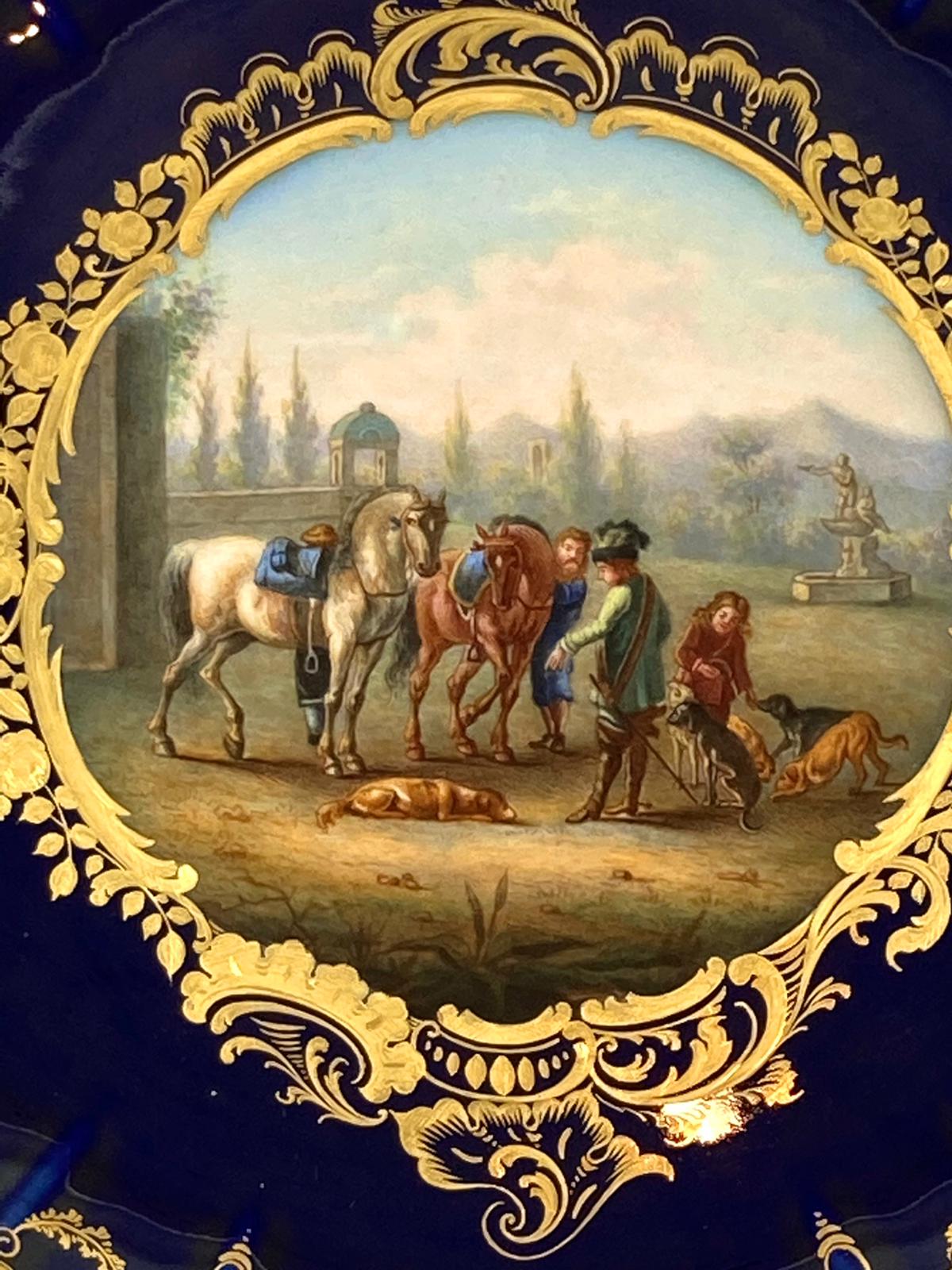 德國麥森窯廠全手繪鏤空瓷盤一組六片:圖片 3