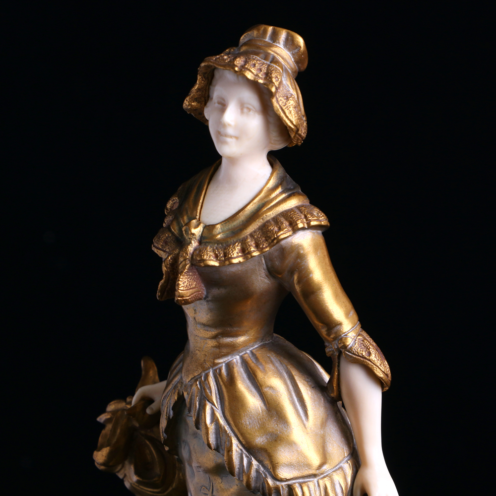 法國仕女象牙銅雕:圖片 2