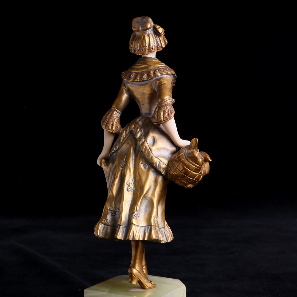 法國仕女象牙銅雕:圖片 3