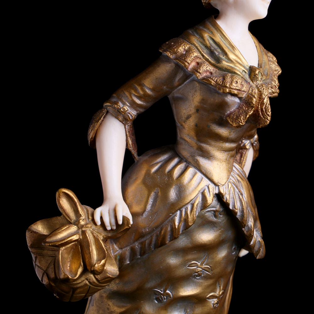 法國仕女象牙銅雕:圖片 4