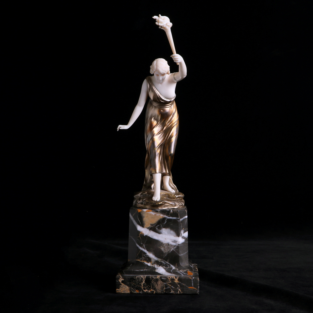 希臘火炬女神象牙銅雕:圖片 2