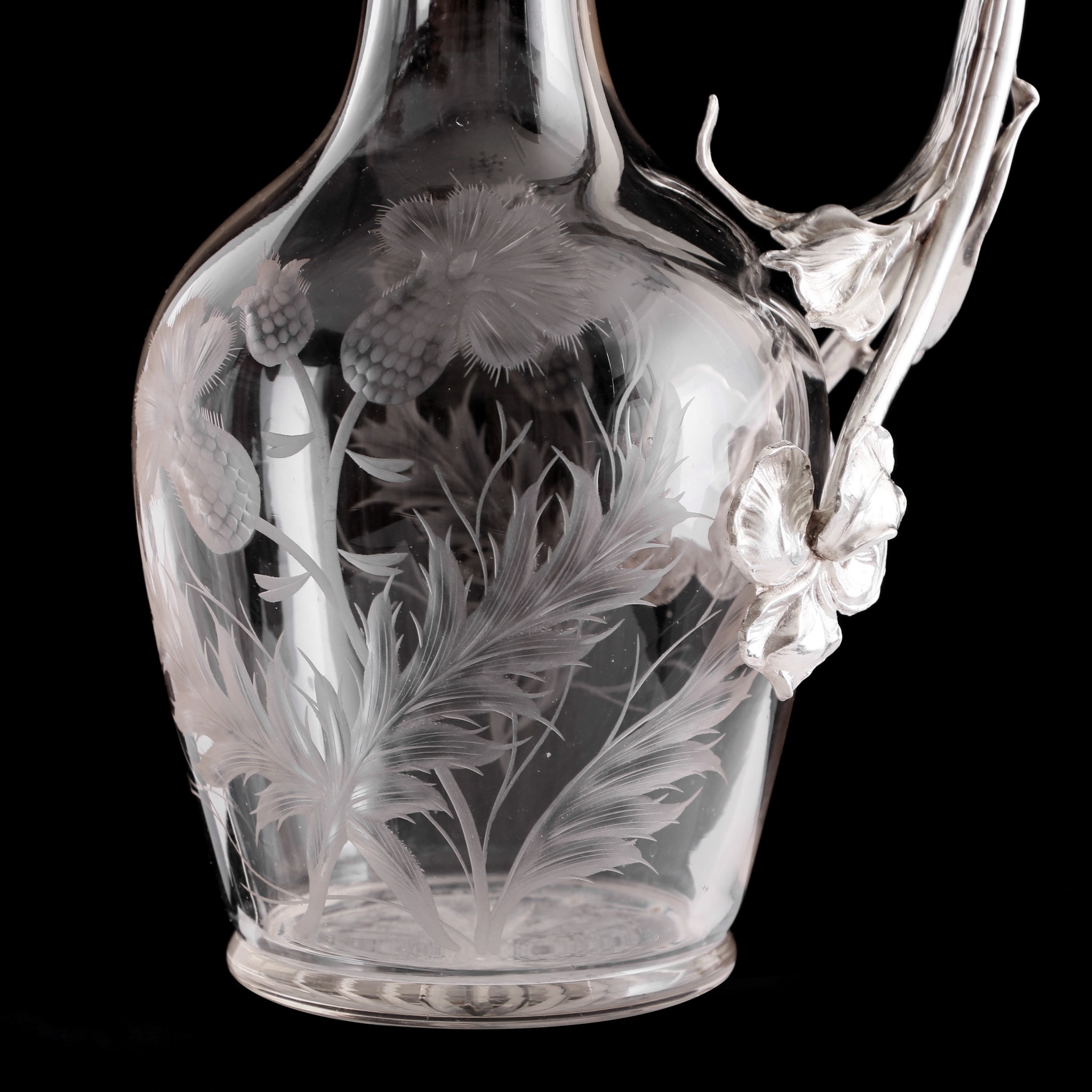 法國新藝術風格純手工雕刻水晶銀酒器:圖片 2