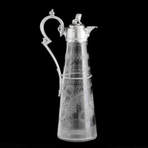 英國繁複刻花水晶銀獅酒瓶