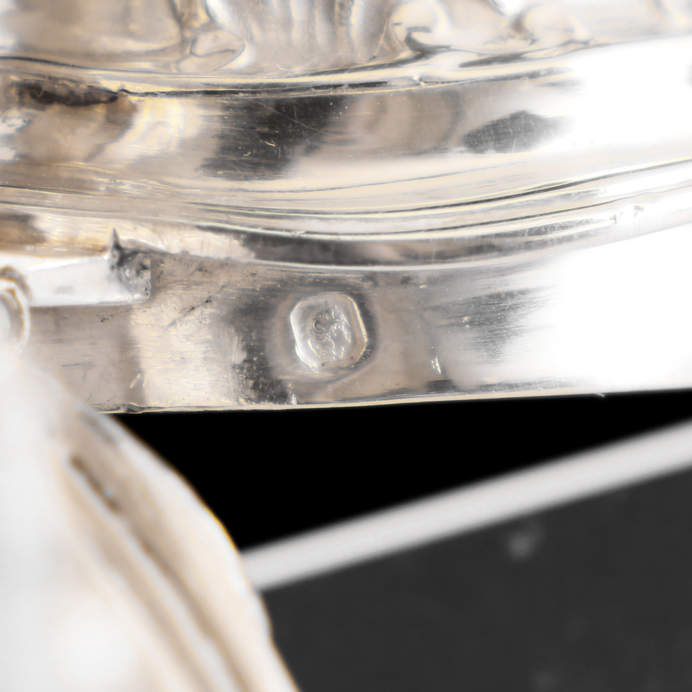 法國950純銀路易十五洛可可風格壺糖奶三件組:圖片 12