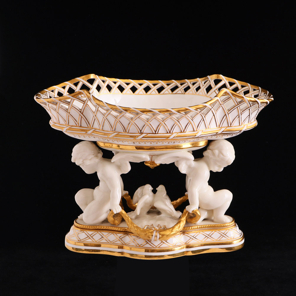 英國Minton幸福天使24K金鏤空盤